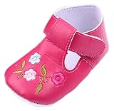 (ビグッド)Bigood ベビーシューズ 女の子 フォーマルシューズ 刺繍花 ガールズシューズ 赤ちゃん靴 滑り止め 出産祝い トレーニング 室内履き 11cm ローズ