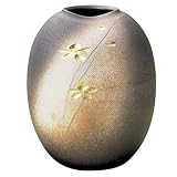 信楽焼 金彩春ラン 花器・花瓶 化粧箱入り
