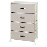 布製ボックスチェスト【幅60 奥行35 高さ90モデル 4段】 ファブリックチェスト チェシー おしゃれ タオル収納 サニタリーチェスト 子供部屋 おもちゃ箱 キャスター付きボックス タンス 洋服ダンス 洋服収納 北欧