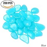 200個の人工発光石の輝く石のヴィラガーデニング魚のタンクゴーストの小石人工発光石色の輝く石 (blue)