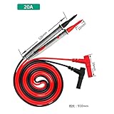 Bartram テストリード 線 テスターケーブル テスター リード 赤・黒セット 安全カバー採用 防塵対策のプラグ 10A 20A 1000V 一般工具 デジタルマルチメータ用 (20Aの大電流に対