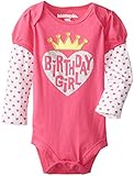 Kidtopiaベビー女の子誕生日ボディスーツwith Crown カラー: ピンク