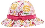 (コ-ランド) Co-land ベビー用ハット つば広ハット 赤ちゃんキャップ キッズ帽子 子供サンバイザー 花柄 蝶結びリボン飾り 女の子 女児 帽子 快適 52cm