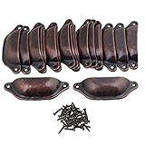 RdExPレッドブロンズヴィンテージシェル形状家具カップボードドアキャビネット引き出しプルハンドルとノブネジ付き20個パック