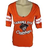 Oklahoma State Cowboys公式NCAA 3 / 4スリーブラグランTee W /ロゴクルーネックM by Glitterギア