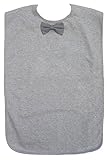 Adult bib - Heather grey with black striped tie by Frencie Mini Couture