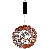 Sunnydaze 12インチNature Inspired 3d Whirligig Wind Spinner – 使用可能なオプション With Battery Motor オレンジ SHE-44
