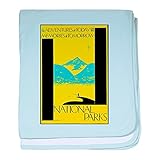 CafePress – 国立公園トラベルポスター1 – スーパーソフトベビー毛布、新生児おくるみ ブルー 066316272125CD2