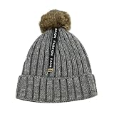 Honhuiベビービーニーキャップ男の子女の子コットン文字ニットボール暖かい子供帽子 One Size