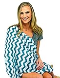 Breastfeeding Cover Infinity Nursing Scarf - Teal / White Chevron Pattern - Many Colors and Patterns