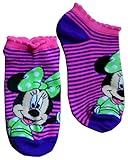 【Disney/ディズニー】ミニーマウス キッズ用ソックス・靴下『ボーダー』パープル