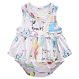 Cutelove 2017年新品　夏　女の子　赤ちゃん　ボディスーツ　タンクトップ＆ショートパンツ　落書き　小動物　漫画　花柄 プリント　二点セット