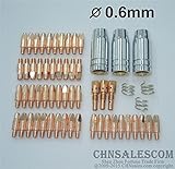 CHNsalescom 59 PCS MB 25AK MIG / MAG溶接ガンコンタクトチップ0.6X28ガスノズルチップホルダー