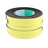 uxcell スポンジテープ スポンジ ブラック イエロー ノイズ絶縁 片面スポンジテープ 5個入り