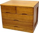 桐製 卓上小物収納チェスト 3段 4杯 ブラウン IYC-1