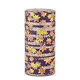 のレン 茶筒 茶缶 キャニスター 200g缶 (和紙の茶筒 - 紅葉 パープル) / 日本製 友禅和紙 スチール缶 中蓋つき 密閉 容器 保存容器 乾物容器/茶筒 おしゃれ お茶缶 容器