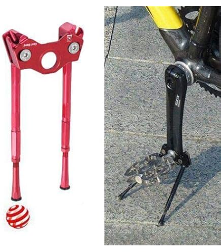 Gearoop Bicycle CoolStand – Red Dot Award Adjustable Side Stand, 7075 T6 Aluminum, Fits 33-39mm Crankarms, Silver, 75g Ultralight Bike Kickstand
