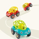 wenasi Kids Rattle & RollおもちゃソフトCar Pull Back車、掴みやすいRoll子供の日ギフト(レッド)