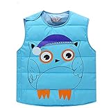 Cute Minor 秋冬　新品　カートーン　プリント　ファッション　子供用　ダウンベスト/中小児童　男女兼用　防弾のチョッキのような型　保温　ダウンベスト/ショートコート (110cm, サファイア