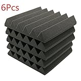 吸音ボード 凹凸波型 6枚入り 防音材 吸音材 吸音材 スポンジ ブラック 30x30x5cm