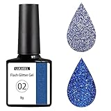 LULUGEL フラッシュネイル ジェルネイル ラメ メガ盛りラメ セルフネイル カラージェル 8g ブルーフラッシュ (02)