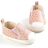 PUERI ベビーシューズ　柔らかい靴底　サンダル　ストライプ　花柄　蝶結び　女の子　出産祝い　プレゼント　夏（0-18ヶ月） (S, ピンク)