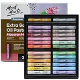Mont Marte スーパーソフト オイルパステル 超柔軟油彩26点 パステル色 マカロン色 Extra Soft Oil Pastels 26pcs Pastel Colour プレミアム 26個 鮮やかなバター 万能アート ブレンド/重ね着/シェーディング/カラーリング/スケッチ用