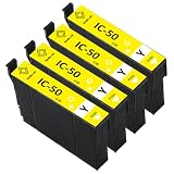 エプソン用 IC50 ICY50互換インクカートリッジ イエロー 増量版 4本セット 最新ICチップ付き 残量表示可能 IC6CL50 汎用インクカートリッジ 対応機種:EP-301 EP-302 EP-4004 EP-702A EP-703A EP-704A EP-705A EP-774A EP-801A EP-802A EP-803A EP-803AW EP-804A など