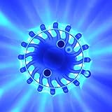 充電式LED警告灯・青発光・9パターン発光/5セット（マグネット・充電器付）