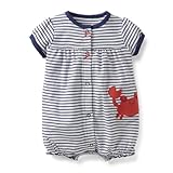 Carter's （ カーターズ ） 半袖 ショートオール ネイビー ボーダー カニ 6ヶ月 6M 65cm 118-878 並行輸入