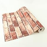 マホロン タイル ブロック 赤 壁紙 簡単 リフォーム リビング キッチン 貼るだけ 模様替え インテリア