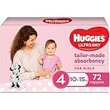 Huggies Ultra Dry Mickey Toddler Girls Disposable Nappy Pants Pad 72-Pieces Pack, Size 4