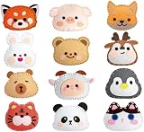 Homilius 動物 手芸キット 子供用 ハンドメイド 森の動物 手作り DIY 裁縫キット 素材 ツール付き アニマル フェルト 初心者 メイキングトイ 手芸 創造性 キット ミニバック パンダ いぬ ねこ トラ ペンギン 縁日おもちゃ ガチャガチャ お祭り景品 記念品 暇つぶし 装飾 くじ引き景品 福袋 男女兼用 子供の日 幼稚園 保育園 クリスマス プレゼント (12種類セット)