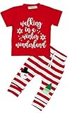 (ラランドリー) laraandlory ベビー服 子供服 男の子 女の子 パジャマ クリスマス 半袖シャツ 赤白 ボーター パンツ クリスマスツリー 雪だるま かわいい 2点セット 普段着 プレゼン