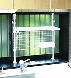 隙間収納家具 『１段棚+金網 キッチン 突っ張り整理棚 高さ68～105cm用』(A726)