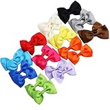 ING STYLE リボンヘアクリップ 12色セット 赤ちゃんから小学生まで使える