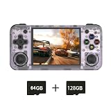 RG35XX H ANBERNIC ハンドヘルドゲーム機 Linuxシステム 3.5インチIPSOCAフルスクリーン WIFI/Bluetooth 4.2多人対戦 日本語対応 3300mAh 128GB 透明紫