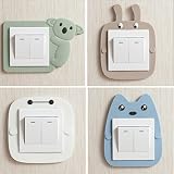 sparik Enjoy Cartoon光ボタンスイッチステッカーGlow in the Darkステッカーシリコン子供部屋壁デカール、セットの4 , 4色