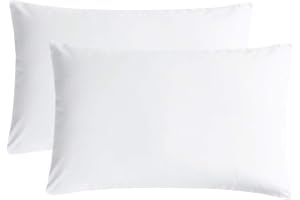 Wake In Cloud Wake In Cloud - Pair of Standard Pillowcases, 1000TC Ultra Soft Microfiber Pillow Covers, White, Standard Size 48x74 cm