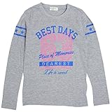 Tシャツ 子供 ジュニア キッズ 女の子 スター プリント 長袖Tシャツ グレー-C 130cm