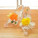 [florence du]プリザーブドフラワー 2色バラミニミニプリンセスハイヒール アレンジメント カラー：イエロー&オレンジ クリアケース付 結婚記念日 誕生日 祝い フラワーギフト 花ギフト プ