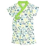 ベビー 甚平風 パジャマ 半袖 男の子 前開き 腹巻付 寝巻き 綿混素材 赤ちゃん ペパーミント-PM 80cm