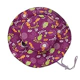 帽子 ハット サンハット 両面使える 速乾 あごひも付 つば広 日よけ UVカット キッズ 子供 夏 女の子 男の子 ビーチ ピックニック アウトドア (頭周り54cm-パープル)