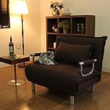 ソファーベッド 折りたたみ ソファ→カウチ→ベッドへと簡単にチェンジすることができます。 かわいい 背もたれ6段階リクライニングソファベッド＜折りたたみ式クッション付＞ ブラウン