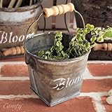 ガーデン雑貨 バケツ S ブリキ缶 ブルーム アンティーク調 ガーデニング雑貨 フェンス 植木鉢