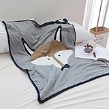 幼児ベッドかわいいフォックスと星パターンダブル厚手暖かいカギ針編みベビーToddlers Receiving Swaddling Blanket Wrap Throw Bestギフト