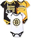 NHL新生児Bruins " Hat Trick " 3pieceボディスーツセット ブラック