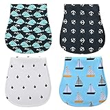 Liebeye ビブス 4枚入り 赤ちゃん ベビー 幼児 男の子 女の子 3重 バンパークロス 印刷 防水 ビブ wnj004