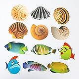 ID 12個パックキュートノンスリップ浴槽ステッカー、Sea Creatureシャワー踏み板、粘着バス安全踏み板addsノンスリップアップリケの浴槽、シャワーサーフェス
