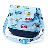 元気にお出かけベビーショルダーバッグ　アクセル全開はたらく車（ライトブルー）　B1702500　日本製